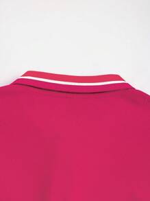 Manfinity Homme Camisa polo casual de manga corta con bloqueo de color para hombres, verano