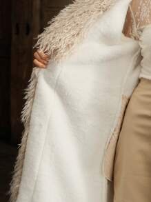 Anewsta Women's Solid Color Suede Long Sleeve Hooded Long Casual Jacket, Autumn & Winter - Beige - View 8
