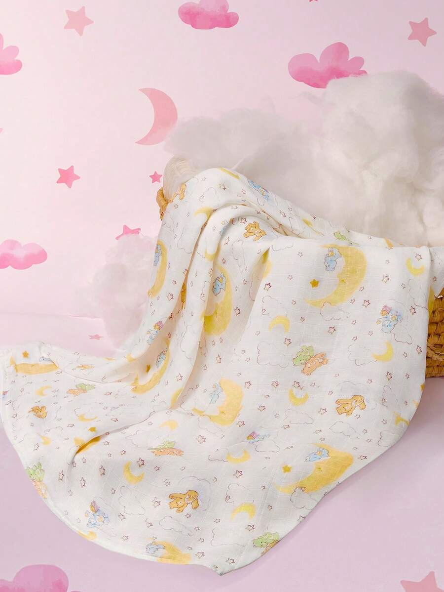 SHEIN X Care Bears Chăn trẻ em sợi tre tự nhiên hai lớp mềm mại, nhẹ và thoáng khí, thiết kế hình gấu đa năng - Nhiều màu - Xem 1