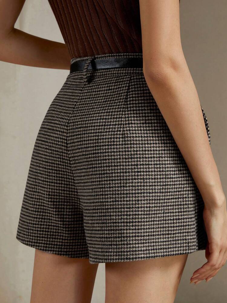 Shorts pied-de-poule mode femme pour les déplacements en hiver