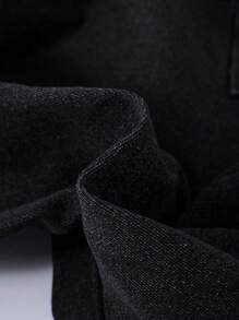 SHEIN Jeans negros elásticos de cintura cómoda y elástica para uso diario y vuelta al colegio, ropa casual de moda para niños, jeans negros para niños - Negro - Ver 3