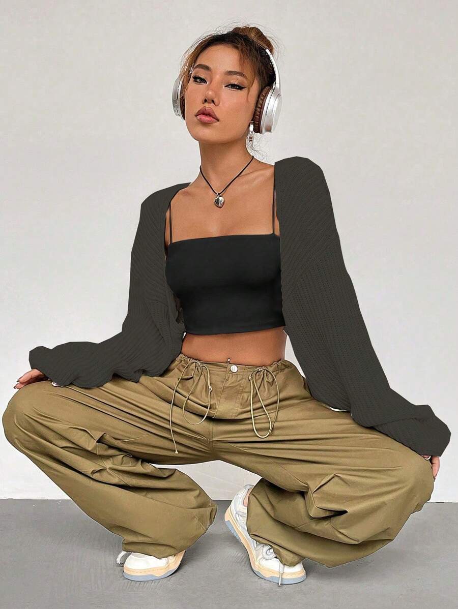 Flirla Women's Solid Color Long Sleeve Cardigan, Casual For Fall/Winter