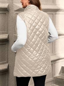 SHEIN Clasi Plus Size Front Zipper Long Sleeve Leopard Print Pocket Casual Padded Coat For Autumn And Winter Fall