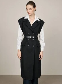 BizChic Black Lined Coat For Women, Elegant For Daily Commute, Thanksgiving, Christmas And Winter - Black - View 5