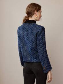 MOTF PREMIUM GOLD SINGLE BREASTED PLACKET JACKET - Blue - View 8