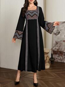 Al Najma 女士土耳其长裙和阿拉伯传统长袍，朴素优雅的 A 字形长袍和 Jalabiya，适合晚会/婚礼嘉宾/周年纪念