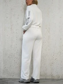 Chiquease 2pcs Printed Casual Sports Set - White - View 2