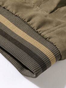 Manfinity LEGND Men's Solid Color Zip-Up Faux Suede Casual Jacket, Autumn