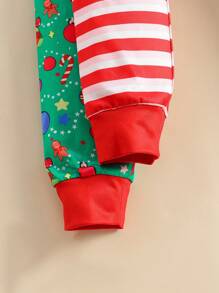 2 件女童紧身睡衣套装，带可爱印花长袖上衣和裤子，居家服装 - 彩色 - 查看 8