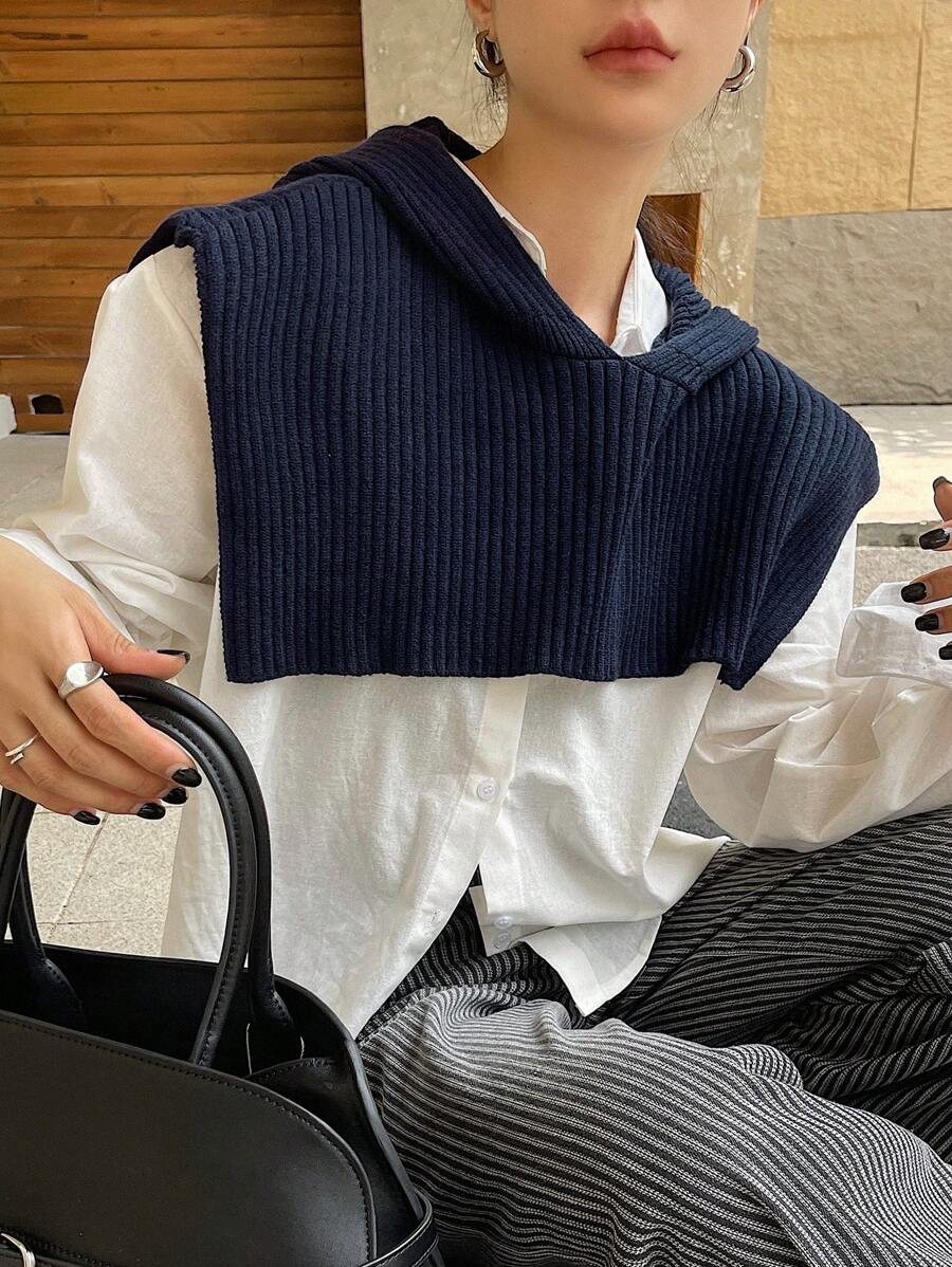 DAZY Women's Warm Knit Sweater With Thermal Lined Fall - Navy Blue - View 1