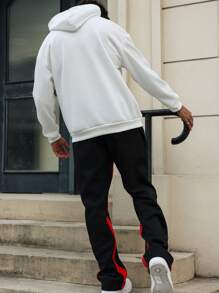 Manfinity EMRG Conjunto de Moletom e Calça de Moletom Casual Masculino com Estampa de Slogan e Caveira em Estilo Esportivo