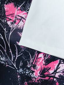 PAVTROS Áo thun nam cổ tròn dài tay họa tiết chữ bất đối xứng và nhuộm loang thời trang xuân thu - Nhiều màu - Xem 4