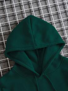 EURMUSE Cotton Men's Casual Japanese-Style Graphic Print Fitted Sweatshirt - Dark Green - View 6
