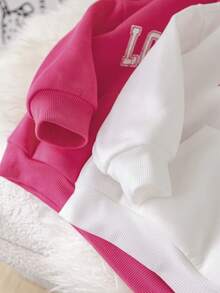 Ropa de niña para otoño/invierno 2 Sudadera holgada de punto de unicolor con capucha y estampado de letras para niña, perfecta para uso casual, diario y escolar en otoño/invierno. Regalos de Navidad, cálida de franela - Multicolor - Ver 5
