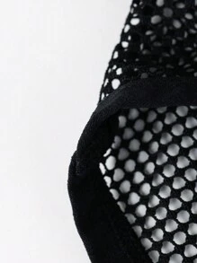 Men's Mesh Contrast Letter Elastic Band Sexy Underwear - Black - View 3