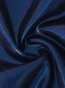 SHEIN Quần túi xéo cạp chun cho bé gái tuổi teen - Màu xanh hải quân - Xem 7