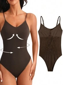 SHEIN Sport Studio Seamless Yoga Bodysuit With Padded Bra And High Elasticity