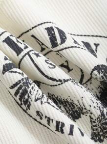 DAZY Casual Crew Neck Letter Print Tank Top Preppy Tops - Beige - View 5