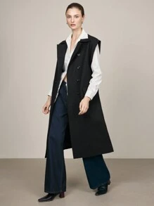 BizChic Black Lined Coat For Women, Elegant For Daily Commute, Thanksgiving, Christmas And Winter - Black - View 4
