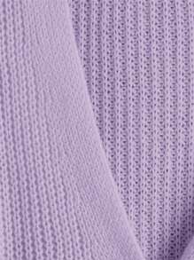 SHEIN Blusa básica de manga larga con botones delanteros de unicolor para niña preadolescente, uso casual de otoño/invierno - Morado - Ver 4