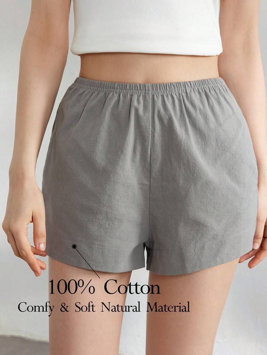 Ocili 女款實色簡約日常睡褲 - 灰色 - 查看 1