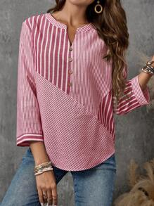 EMERY ROSE 基本款衬衫 教师秋装 秋季服装 工作服 女装 基本款衬衫 - 紅色 - 查看 3