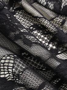 DAZY Women's V-Neck Lace Long Sleeve Blouse,Fall Clothes - Black - View 8