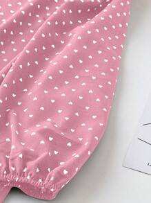 SHEIN Clasi Plus Size Women's Spring/Autumn Heart Print Flare Long Sleeve Loose Blouse Fall Cloth For Women - Pink - View 6