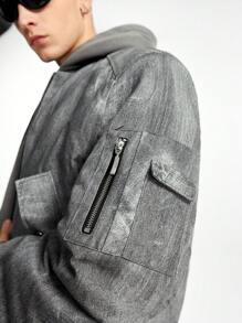 NEON BLANC Padded Shoulder Bomber Men Padded Coat With Ribbed Collar, Suitable For Autumn Winter