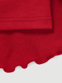 SHEIN Girlism تنورة كاجوال مع شورت خصر رباط للمراهقات