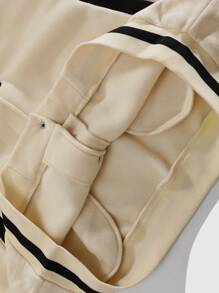 Manfinity EMRG Chaqueta casual para hombre con parches sólidos, botones delanteros y estampado de letra