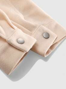 Manfinity Homme Men Plain Front Button Up Long Sleeve Pocket Casual Jacket - Apricot - View 4