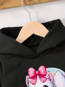 Cartoon Print Hoodie en Broek Casual Trainingspak voor Jong Meisje