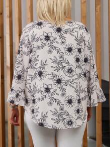 EMERY ROSE Áo cánh in hoa tay 3/4 cỡ lớn cho nữ - Nhiều màu - Xem 2