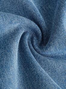 SHEIN MOD Women's Pocket Bowknot Decor Wide Leg Loose Casual Jeans - Blue - View 3