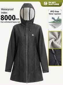 In My Nature In My Nature Women's Solid Color Drawstring Hooded Outdoor Windbreaker Jacket Winter Women Tops