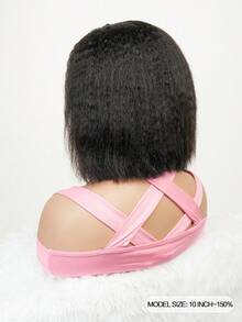 卷曲直发带式假发 100% 真人头发巴西无蕾丝波波头假发 女士全发直发无胶短波波头发替换头带式假发自然色 - SNatural - 查看 5