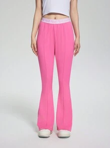 SHEIN Explorewe Teen Girls' Flared Pants With Love Letter Waist Band