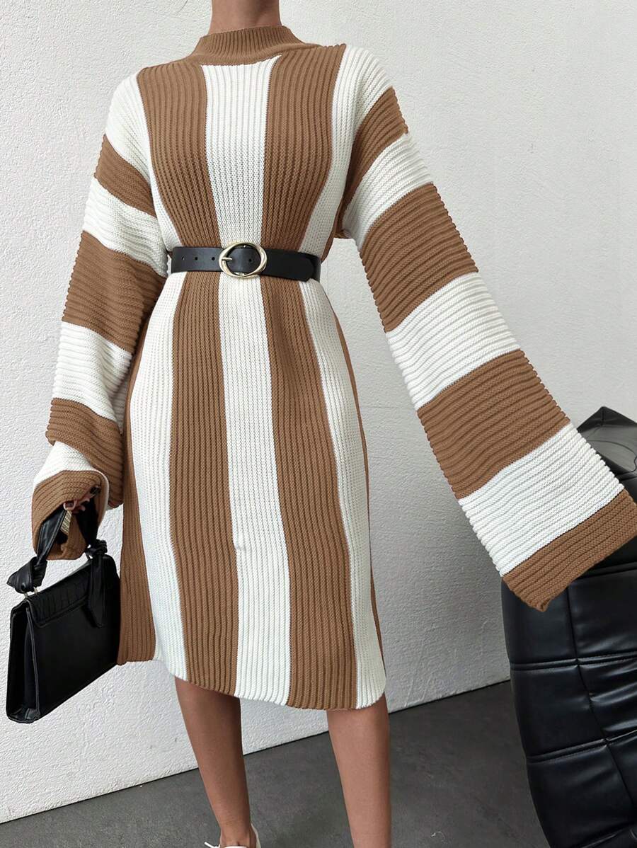 EURMUSE Women's Sweater Dress - Camel - View 1