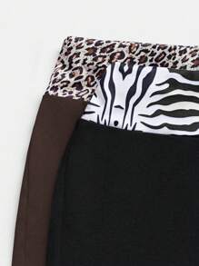 VaVaBold Bộ quần short họa tiết ngựa vằn + họa tiết da báo EZwear dành cho nữ, thường ngày mùa hè, mặc hàng ngày, quần tập yoga - Nhiều màu - Xem 7