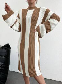 EURMUSE Women's Sweater Dress - Camel - View 3
