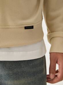 Manfinity VCAY Men's Knitted Casual Loose Fit Hooded Sweatshirt With Halloween Pattern, For Fall Winter - Khaki - View 5