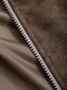 DAZY Women's Loose Zipper, Stand Collar Pockets Regular Jacket,Fall Women Clothes Leather Jacket Women Coats - Brown - View 10