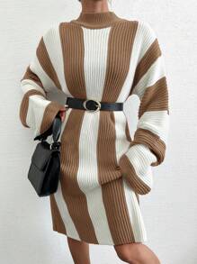 EURMUSE Women's Sweater Dress - Camel - View 4