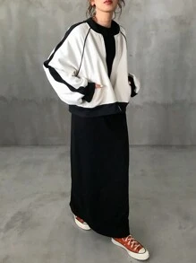 FRIFUL Women's Contrast Color Open Front Oversized Thermal Lined Hoodie, Long Sleeve Tops Sweatshirt Jacket Fall,Winter Zip Up - Apricot - View 6