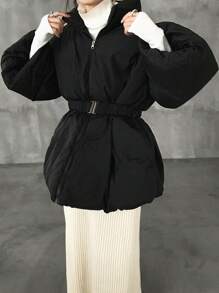 FRIFUL Damen Winter Lässig einfarbige Stehkragen Daunenjacke