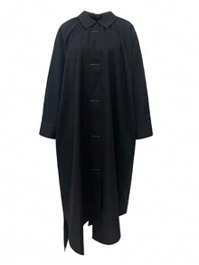 Women's Open Back Long Loose Dress - Black - View 5