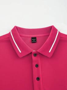 Manfinity Homme Camisa polo casual de manga corta con bloqueo de color para hombres, verano