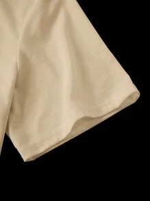 大码男士字母印花圆领短袖 T 恤