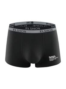 3pcs/Pack Men's Tape Slogan Print Trunks - Multicolor - View 3